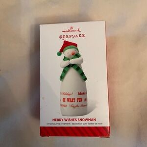 Hallmark keepsake merry wishes snowman shy smiling snowman oh what fun ornament